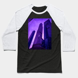 Purple Sky Hudson Yards Skyscrapers Manhattan NYC Baseball T-Shirt